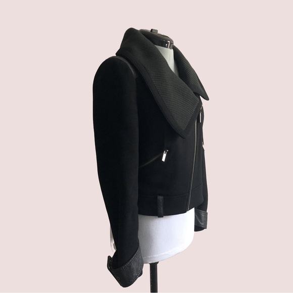 BEBE Wool Leather Cropped Jacket S - Picture 5 of 5